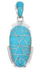 Southwest Sterling Silver Turquoise Inlay Pendant Jewelry MW67691