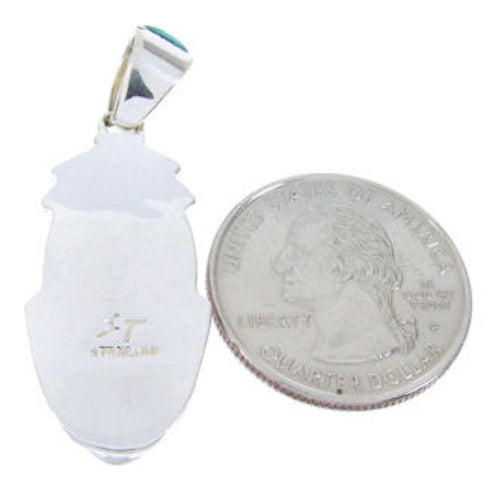 Southwest Sterling Silver Turquoise Inlay Pendant Jewelry MW67691