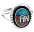 Native American Design Multicolor Silver Ring Size 8-1/2 YS68125