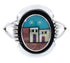 Native American Design Multicolor Silver Ring Size 4-3/4 YS68119
