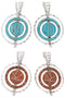 Southwest Reversible Post Turquoise And Apple Coral Earrings BW67830