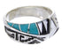 Southwest Multicolor Inlay Silver Jewelry Ring Size 5-3/4 YS68229