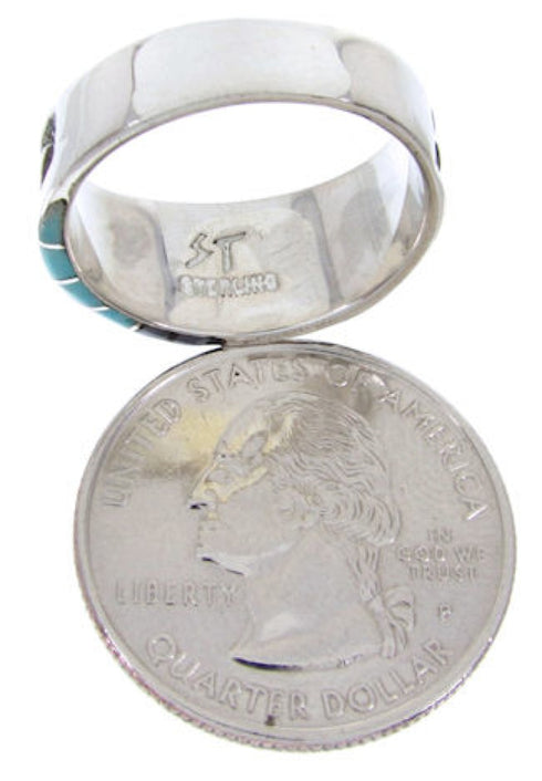 Southwest Multicolor And Silver Ring Size 6-3/4 YS68221