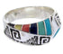 Southwest Water Wave Jewelry Silver Multicolor Ring Size 6-3/4 YS68341