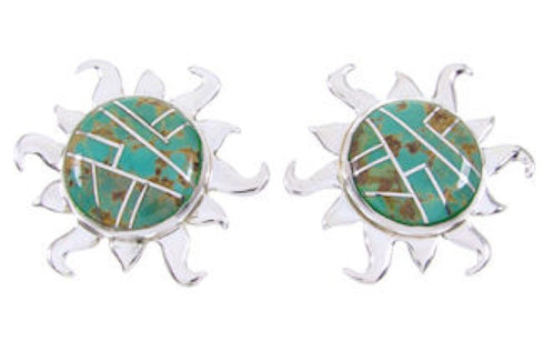 Southwest Jewelry Turquoise Sun Inlay Post Earrings AW68249