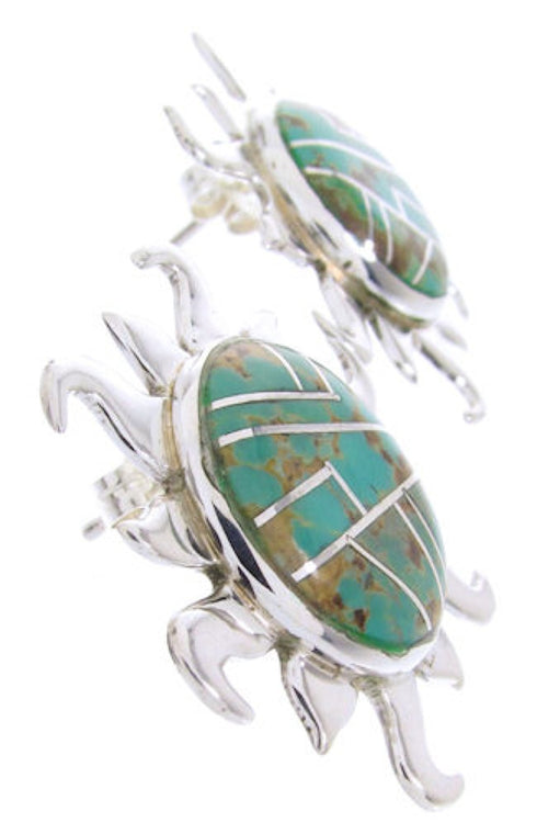 Southwest Jewelry Turquoise Sun Inlay Post Earrings AW68249