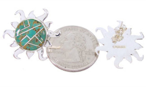 Southwest Jewelry Turquoise Sun Inlay Post Earrings AW68249