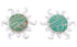 Southwest Jewelry Turquoise Silver Sun Inlay Post Earrings AW68251