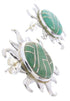 Southwest Jewelry Turquoise Silver Sun Inlay Post Earrings AW68251