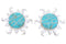 Southwest Jewelry Turquoise Sterling Silver Sun Post Earrings AW68286