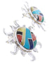 Southwest Jewelry Multicolor Sterling Silver Sun Post Earrings AW68303