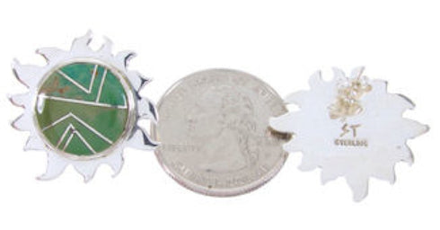 Southwest Sterling Silver And Turquoise Sun Post Earrings AW68224