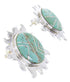 Turquoise Southwest Sterling Silver Sun Inlay Post Earrings AW68234