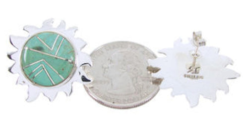 Southwestern Sterling Silver And Turquoise Sun Post Earrings AW68240