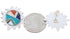 Southwest Silver Multicolor Turquoise Sun Inlay Post Earrings AW68197