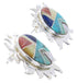 Southwest Sterling Silver Multicolor Turquoise Sun Earrings AW68198