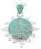 Turquoise Southwestern Sterling Silver Inlay Sun Pendant AW68177