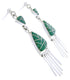 Southwestern Green Agate Inlay And Silver Post Dangle Earrings AW68498