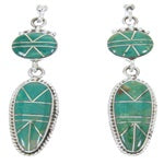 Southwest Jewelry Turquoise Sterling Silver Post Earrings AW68348