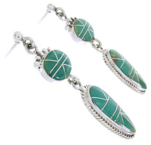 Southwest Jewelry Turquoise Sterling Silver Post Earrings AW68348