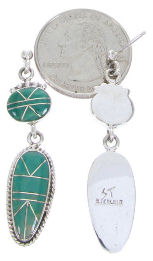 Southwest Jewelry Turquoise Sterling Silver Post Earrings AW68348