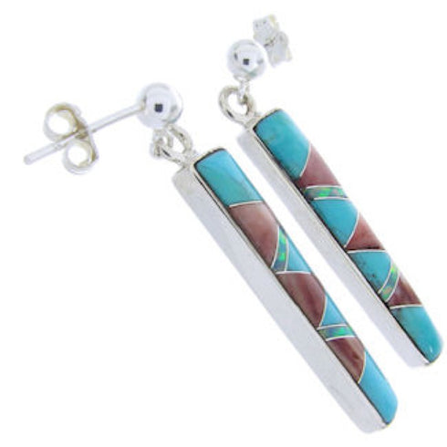 Multicolor Inlay Whiterock Wild Fire Post Dangle Earrings YS68537