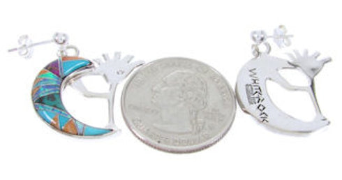 Multicolor Inlay Whiterock Sunrise Kokopelli Post Earrings YS68999
