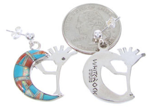 Multicolor Whiterock Wild Fire Kokopelli Post Dangle Earrings YS68559