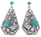 Southwest Turquoise Sterling Silver Butterfly Post Earrings AW68681