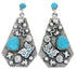Southwestern Silver Turquoise Butterfly Post Dangle Earrings AW68684