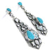 Southwestern Silver Turquoise Butterfly Post Dangle Earrings AW68684
