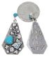 Southwestern Silver Turquoise Butterfly Post Dangle Earrings AW68684