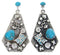 Southwestern Sterling Silver Turquoise Butterfly Post Earrings AW68685