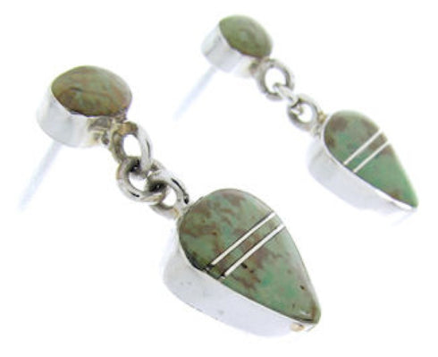 Southwest Jewelry Turquoise Inlay Silver Post Earrings MW68726