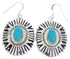 Turquoise Jet Southwest Silver Jewelry Hook Dangle Earrings MW68727
