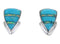 Genuine Sterling Silver Turquoise And Opal Inlay Post Earrings AW68694
