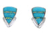 Genuine Sterling Silver Turquoise And Opal Inlay Post Earrings AW68694