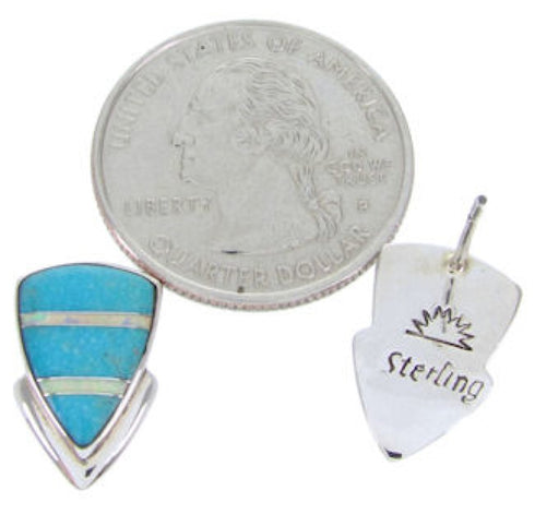 Sterling Silver Turquoise Opal Inlay Post Earrings AW68696