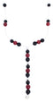 Liquid Sterling Silver Coral Onyx Bead Necklace MW68883