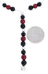 Liquid Sterling Silver Coral Onyx Bead Necklace MW68883