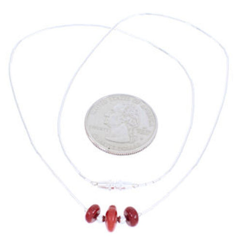 Liquid Sterling Silver Coral Jewelry Bead Necklace MW68792