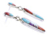 Turquoise Opal Multicolor Silver Post Dangle Earrings BW68922