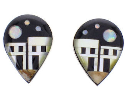 Native American Pueblo Or Village Design Multcolor Earrings BW68947