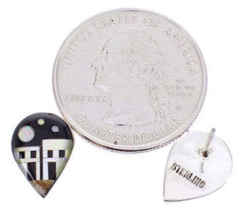 Native American Pueblo Or Village Design Multcolor Earrings BW68947