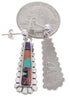 Sterling Silver Turquoise Multicolor Post Dangle Earrings AW69042