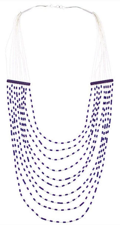 Liquid Silver 10-Strand Sugilite Bead Necklace BW69175