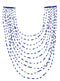 Azurite Liquid Silver 10-Strand Bead Necklace BW69178