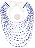 Azurite Liquid Silver 10-Strand Bead Necklace BW69178