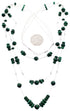 Liquid Silver 3-Strand Malachite Bead Necklace BW69189