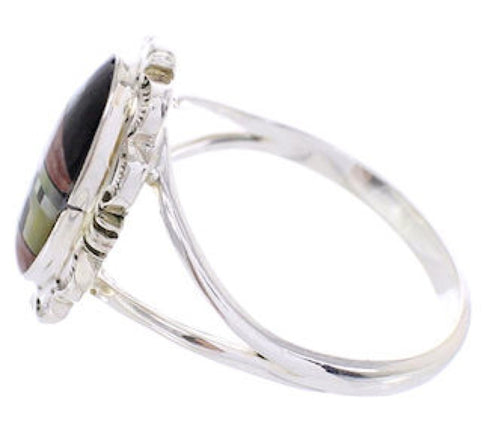 Native American Village Design Multicolor Ring Size 5-3/4 YS69167